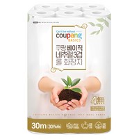 쿠팡베이직 네추럴 3겹 천연펄프 롤화장지 30m, 30개입, 1개