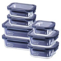 락앤락글라스 인디고 밀폐용기 7종 세트 1세트 320ml + 370ml(2p) + 800ml(2p) + 1.04L(2p)