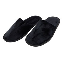 하루이슬리퍼 실내슬리퍼 VIP-V 벨벳, 검정-막힘