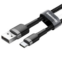 C타입 QC3.0 지원 급속 충전 데이터 2M 케이블+케이블타이 갤럭시 스마트폰 탭 맥북 케이블, 1개, 그레이블랙