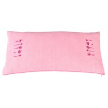 비앤씨마켓 피그먼트 꽃자수 편백큐브칩 베개, 분홍