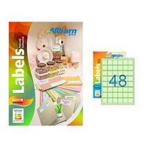 [올바른] 칼라라벨 연두 (레이저 잉크젯공용) -48칸(6X8), 50매, AL048PG