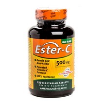 아메리칸헬스 에스터-C 500mg 베지테리안 타블렛, 225개입, 1개