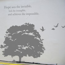 꿀밤 그래픽스티커 나무그늘, 화이트