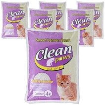 클린파우스 벤토나이트 레몬향 고양이 모래, 4L, 6개, 4L