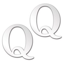 문자 Q 아크릴 미러 클래식 2p, 은색