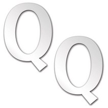 문자 Q 아크릴 미러 슬림 2p, 은색