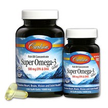 칼슨랩스 슈퍼 오메가-3 500mg EPA & DHA 소프트 젤, 130개입, 1개