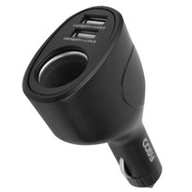 코시 3A 2포트 차량용 충전기 싱글소켓 CGR1240AT 블랙, 1개