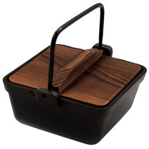 여미온 주물 사각 샤브샤브 냄비, 소(150 x 150 x 65 mm), 혼합 색상