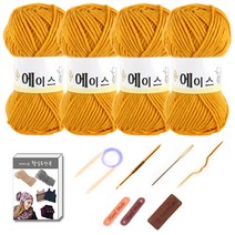 마마니트 울에이스 뜨개질 DIY 패키지, 1세트, 502 머스타드
