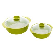 체리티 스마트 전자렌지 찜기 대형 + 소형, 그린, 1세트