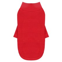 퍼피엔젤 데일리 폴라 골지 애견 티셔츠, 레드