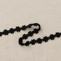 코하스아이디 쁘띠 미뇽 코튼 레이스 테이프, 블랙, 2개입
