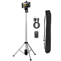 INTO 고강도 2in1 블루투스 삼각대 셀카봉 134cm VCT-88, VCT-88(실버)