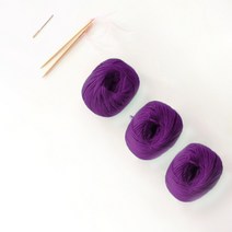 멜로우 모자 망토 뜨개질 키트, 퍼플, 1세트