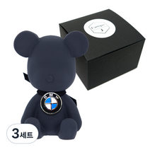 라띠크제이 엠블럼 베어 차량용 방향제 BMW 블랙 + 리필 베이비파우더 5ml, 3세트