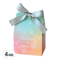 도나앤데코 sweet candy 그라데이션 상자 M 10p + 그레이리본 10p, 혼합 색상, 4세트