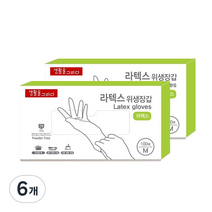 생활을그리다 라텍스장갑 M, 중(M), 6개