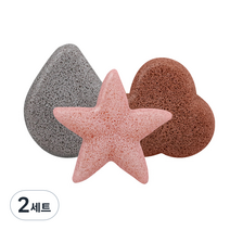 마더케이 유아용 퓨코코 목욕 곤약스펀지 3종 세트, 코랄핑크, 2세트