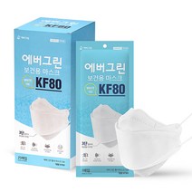 에버그린 황사 방역용 마스크 대형 KF80, 25개입, 1개
