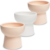 모나지오 반려동물 버티컬라인 도자기 식기 살구 2p + 화이트 세트, 혼합색상