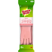 스카치브라이트 고무장갑 중형 5켤레, 파스텔핑크, 중(M), 1세트