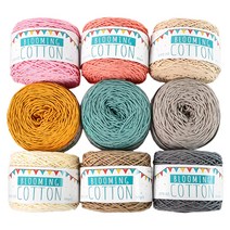 퀼트여왕 블루밍코튼 코마면 18합 뜨개실 9종 세트, 마카롱