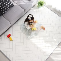 삼바텍 PVC 퓨어 놀이방매트, 헤링본 화이트