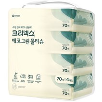 크리넥스 에코 그린 물티슈 캡형, 70매, 4팩