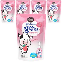 샤워메이트 말랑카우 퓨어버블 핸드워시 딸기우유향 리필용, 5개, 250ml