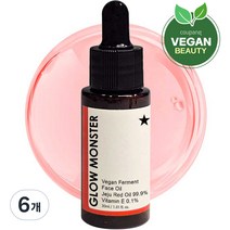 글로우몬스터 비건 발효 페이스 오일 제주 레드 오일 99.9%, 6개, 30ml