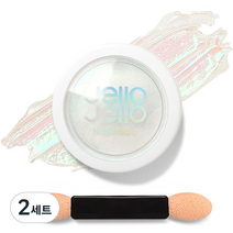 젤로젤로 젤네일 아트 엣지빔 미러 파우더 글리터 + 브러쉬 세트, 2세트, JP06 머메이드(글리터)