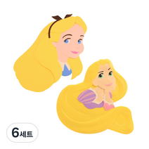 디즈니 휴대용 손거울 2종 세트, 엘리스, 라푼젤, 6세트
