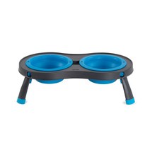 덱사스 접이식 애완 쌍식기 2구 L, 블루, 1개