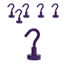 리빙홈디테일 초강력 컬러 고리자석 14mm, 보라, 6개