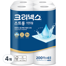 크리넥스 스트롱 키친타월 200매, 4개입, 4개