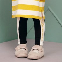 마리앤모리 아동용 마틸다 라인 배색 융 기모 레깅스