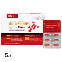 종근당 철분 엽산 비타민D 플러스, 5개, 30g