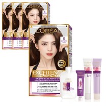 로레알파리 엑셀랑스 듀오크림 염모제, 5호 자연갈색, 4개