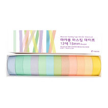 투코비 마카롱 마스킹 테이프 12색 15mm, 파스텔, 1세트
