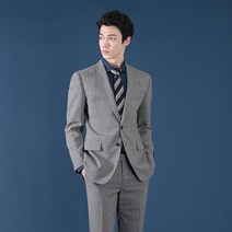 리버클래시 남성용 윈도우 체크패턴 라이트그레이 정장 자켓 LGS11457