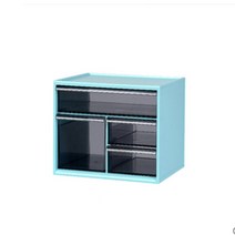 홈카롱 책상 정리 3단 수납장, 블루, 1개
