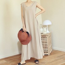 비나인 클라지 민소매 린넨 원피스
