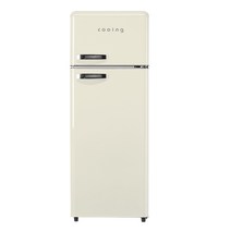 쿠잉전자 레트로 일반형냉장고 방문설치, 모던크림, REF-D215C
