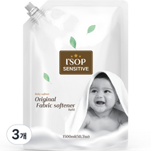 아이솝 메가 센서티브 유아 섬유유연제 베이비파우더향 리필, 1500ml, 3개