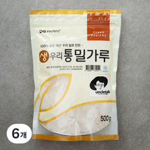 대구농산 국내산 생 우리통밀가루, 500g, 6개