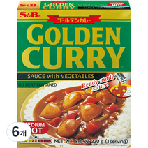 에스앤비 골든카레소스 위드 베지터블 중간 매운맛, 230g, 6개