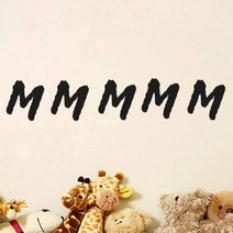 이니셜 스티커 5p 2세트, 진회색 m