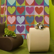 GM29 1폭연결무늬벽지(풀바른水벽지), 알록달록 하트